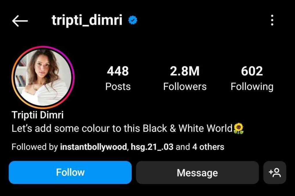 Tripti Dimri Biography in Hindi